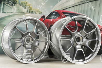 20"+21" Turbo S Exclusive Design Felgensatz, 9,5J x 20 ET44 + 12J x 21 ET70, Platinsilber