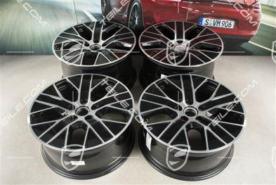 20" komplet felg Turbo Aero, 9J x 20 ET54 + 11J x 20 ET60, czarny wysoki połysk + frezowana powierzchnia