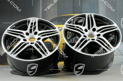 19" komplet felg Turbo, 11J x 19 ET51 + 8,5J x 19 ET56, czarny wysoki połysk