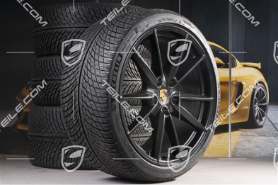 20/21-inch Carrera S winter wheel set, wheel rims 8,5J x 20 ET53 + 11J x 21 ET66 + Michelin winter tyres 245/35 R20 + 295/30 R21,  in black satin-mat