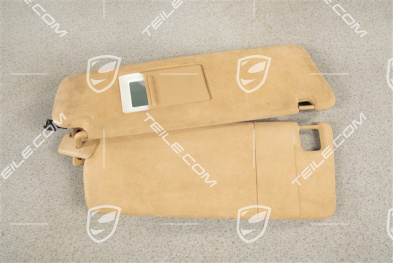 Sonnenblende, mit Spiegel, Sandbeige, Alcantara, R
