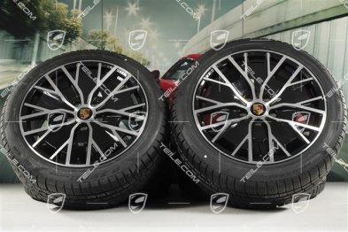 20" koła zimowe Turbo S Aero Design, komplet, felgi 9J x 20 ET54 + 11J x 20 ET60 + NOWE opony zimowe Pirelli 245/45 R20 + 285/40 R20