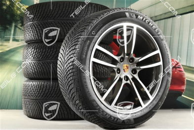 21" Cayenne Turbo Winterräder Satz, Felgen 9,5J x 21 ET46 + 11,0J x 21 ET58 + Michelin Winterreifen 285/45 R21 + 305/40 R21, mit RDK-Sensoren, Titan