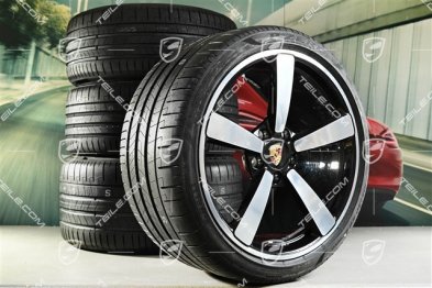 20"+21" koła letnie, komplet Turbo Exclusive Design, felgi 9,5J x 20 ET44 + 12J x 21 ET70 + NOWE opony letnie Pirelli 255/35 R20 + 315/30 R21, czarny wysoki połysk