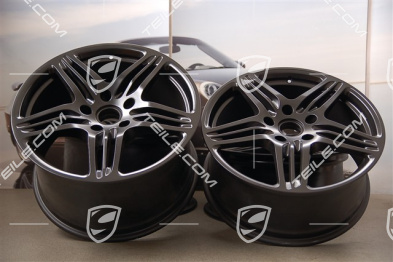 19" Felgensatz Turbo, 11J x 19 ET51 + 8J x 19 ET57, schwarz seidennmatt