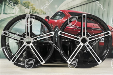 21" Wheel rim set Mission E Design, 9,5J x 21 ET60 + 11,5J x 21 ET66, black high gloss