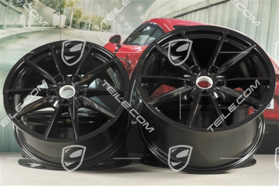 20+21" Komplet felg Carrera S, felgi: przednie 8,5J x 20 ET53 + tylne 11,5J x 21 ET67, czarny wysoki połysk