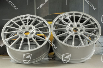 20-inch Panamera Sport wheel set, 9,5J x 20 ET65 + 11,5 J x 20 ET63, GT Silver Metallic