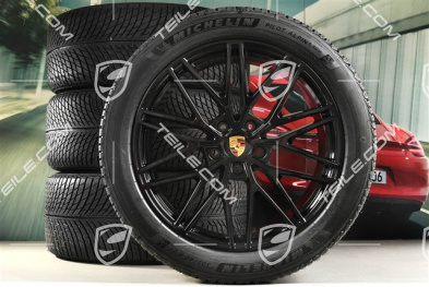 21-inch Cayenne "RS Spyder Design" winter wheel set, rims 9,5J x 21 ET46 + 11,0J x 21 ET49 + Michelin Pilot Alpin 5 SUV winter tyres 285/45 R21 + 305/40 R21, with TPMS, black high gloss