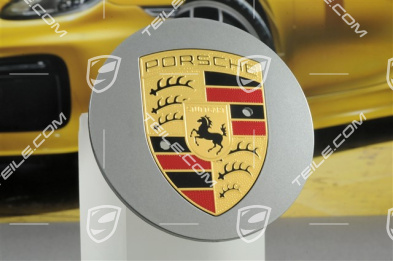 Radzierdeckel, konvex, Wappen farbig, Platinum Silber Metallic