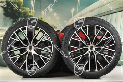 21-inch Macan Design winter wheel set, rims 8,5J x 21 ET27 + 10,5J x 21 ET47 + NEW Michelin Pilot Alpin 5 SUV winter tyres 255/45 R21 + 285/40 R21, black high gloss