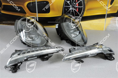Reflektory Bi-Xenon + dodatkowe oświetlenie, czarne osłony wewnętrzne, Carrera 2/4/S/4S/Targa, komplet (L+R)