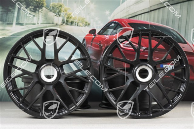 20" Komplet felg Turbo S, centalne mocowanie, 8,5J x 20 ET51 + 11J x 20 ET59, czarny satynowy półmat