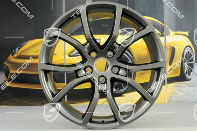 21-inch wheel rim set Cayenne Exclusive Design, 11J x 21 ET49 + 9,5J x 21 ET46, for Cayenne Coupé, Platinum satin matt