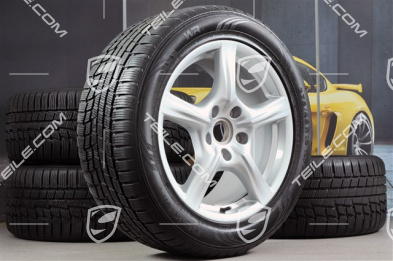 18" Komplet kół zimowych Panamera, 8J x 18 ET 59 + 9J x 18 ET 53 + NOWE opony zimowe Nokian 245/50 R18 + 275/45 R18, DOT/rok prod. 2013