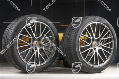 21" koła letnie Cayenne RS Spyder, komplet, felgi 9,5J x 21 ET46 + 11,0J x 21 ET58 + NOWE opony letnie Pirelli P Zero 285/40 R21 + 315/35 R21, z czujnikami ciśnienia