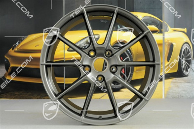 20" "Spyder" / "718 Sport" Felgen Satz, Felgen 8,5J x 20 ET57 + 10,5J x 20 ET47, Platinum Seidenmatt