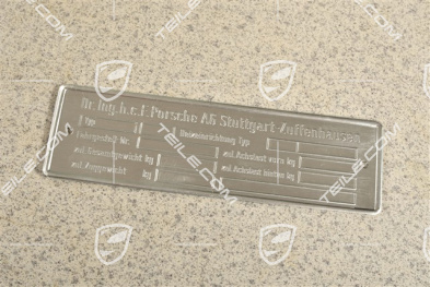 Information / Rating plate, VIN 10 digit