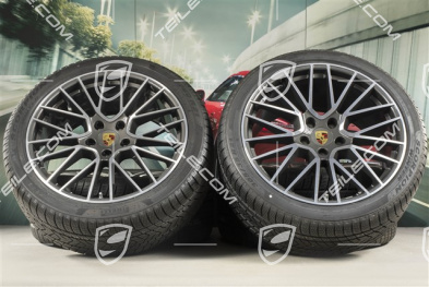 21" koła zimowe Cayenne RS Spyder, komplet, felgi 9,5J x 21 ET46 + 11,0J x 21 ET58 + NOWE opony zimowe Pirelli 275/40 R21 + 305/35 R21, z czujnikami ciśnienia