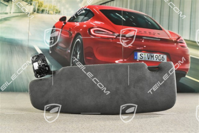 Coupe, Blenda przeciwsłoneczna, z lusterkiem, Alcantara, Czarna, R