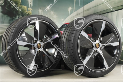 21" Exclusive Design Sommerräder Satz, Felgen 9,5J x 21 ET60 + 11,5J x 21 ET66 + Goodyear Sommerreifen 265/35 R21 + 305/30 R21, mit Carbon Aeroblades