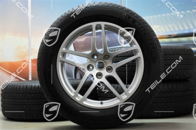 18" "Macan S" koła całoroczne komplet, felgi 8J x 18 ET21 + 9J x 18 ET21, opony wielosezonowe Michelin 235/60 ZR 18 + 255/55 ZR 18, z czujnikami ciśni