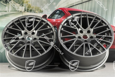21" Komplet felg RS Spyder, 11J x 21 ET49 + 9,5J x 21 ET46, do Cayenne Coupe, Platinum satynowy półmat