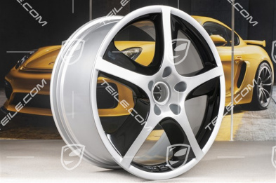 20-inch Cayenne SportTechno wheel set, front 9-inch + rear 10-inch, silver + black high gloss