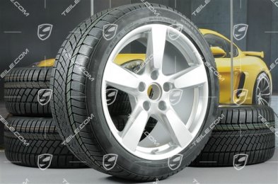 19" Koła zimowe komplet "Cayman S", felgi 8J x 19 ET57 + 9,5J x 19 ET45 + NOWE opony zimowe Continental WinterContact TS 830P 235/40 R19 + 265/40 R19, z czujnikami RDK