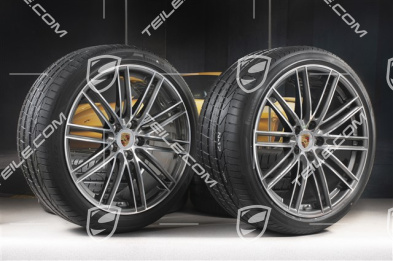 22-inch Cayenne Coupé Turbo IV summer wheel set, rims 10J x 22 ET48 + 11,5J x 22 ET52 + NEW Pirelli P Zero summer tyres 285/35 R22 + 315/30 R22, with TPMS