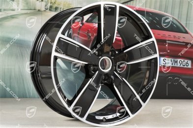 22-inch Cayenne Coupé wheel rim set Sport Classic, wheel rims 10J x 22 ET48 + 11,5J x 22 ET52, black high gloss