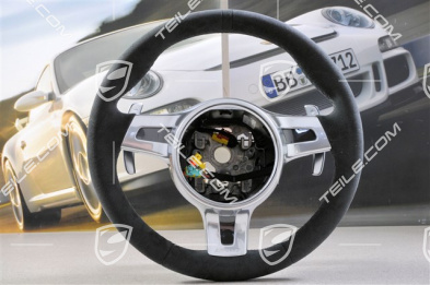 Lenkrad, PDK-Schaltpaddle mit Anzeigeeinheit, Sport-Chrono-Paket, Alcantara in Schwarz