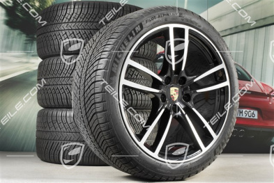 21-inch Cayenne Turbo winter wheel set, rims 9,5J x 21 ET46 + 11,0J x 21 ET58 + NEW Michelin winter tyres 275/40 R21 + 305/35 R21, with TPMS, black high gloss