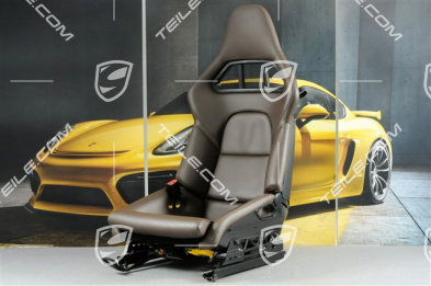 Bucket seat, collapsible, heating, leather, brown Saddle Tan, L