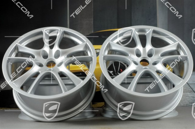 21" Komplet felg Cayenne Sport / GTS, felgi 10Jx21 ET50 + 10Jx21 ET50, srebrne