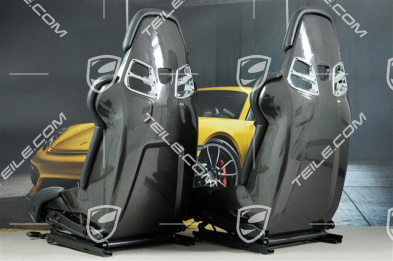 918 Spyder Fotele kubełkowe, czarna skóra, L+R