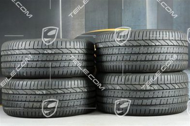 21" koła letnie Cayenne Exclusive Design, komplet, felgi 9,5J x 21 ET46 + 11,0J x 21 ET58 + NOWE opony letnie Pirelli P Zero 285/40 R21 + 315/35 R21, z czujnikami ciśnienia, Platinum półmat satyna