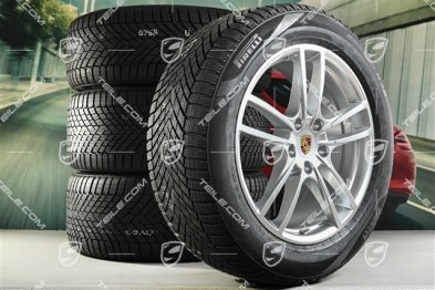 20" Cayenne Sport Winterräder Satz, Felgen 9J x 20 ET50 + 10,5J x 20 ET55 + NEUE Pirelli Winterreifen 255/55 R20 + 295/45 R20, mit RDK-Sensoren