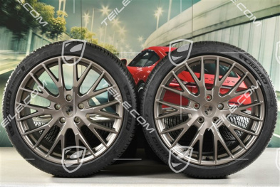 21" Panamera Exclusive Design Winterräder Satz, Felgen 9,5J x 21 ET71 + 10,5J x 21 ET71 + Michelin Pilot Alpin 5 Winterreifen 275/35 R21 + 315/30 R21, Turbonit