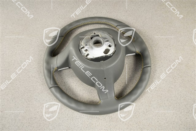 Sports steering wheel, Leather, Manual transmission, Stone grey with Speed Yellow