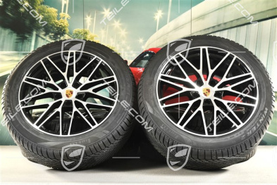 21" koła zimowe RS Spyder Design, komplet, felgi 9,5J x 21 ET46 + 11,0J x 21 ET58 + opony zimowe Pirelli 285/45 R21 + 305/40 R21, z czujnikami ciśnienia, czarny wysoki połysk
