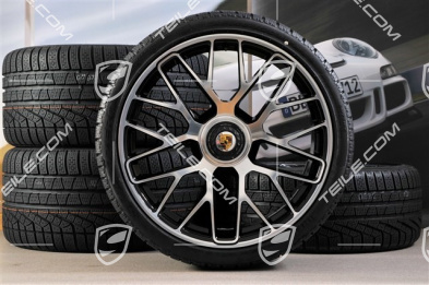 GT3 20" koła zimowe, komplet, "Turbo S" centralne mocowanie, 9J x 20 ET51 + 11J x 20 ET59 + opony zimowe Michelin 245/35 R20+295/30 R20, czujniki RDK