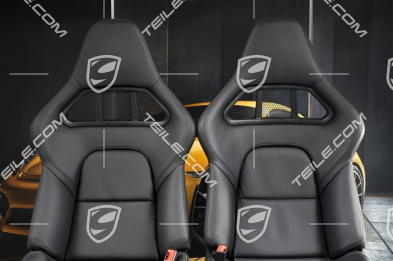 Bucket seats, collapsible, leather Black, L+R