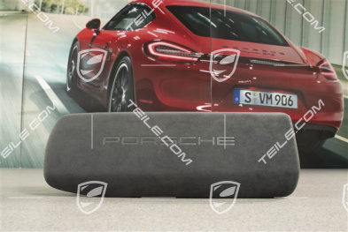 Armrest / tunnel, trim cover, Alcantara with embossed "PORSCHE" logo, Black