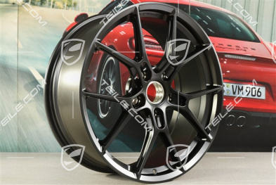 20"+21" 911 Carrera Leichtbauradsatz, Felgen 8,5J x 20 ET50 + 11,5J x 21 ET67, ohne Reifen, Schwarz Seidenmatt