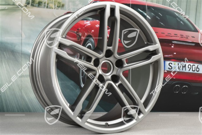 19"-inch alloy wheel set Macan Turbo, 8J x 19 ET21 + 9J x 19 ET21, Platinum satin-matt