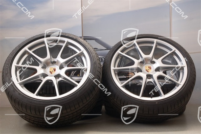 19" Komplet kół letnich Boxster Spyder, 10J x 19 ET42 + 8,5J x 19 ET55 + opony letnie MICHELIN srebrny metalik