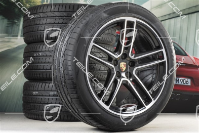 20" Turbo Sommerräder Satz, Felgen 9J x 20 ET26 + 10J x 20 ET19 + NEUE Pirelli Sommerreifen 265/45 R20 + 295/40 R20, mit RDK-Sensoren