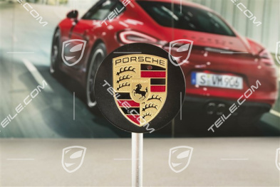 Hub cap, concave, coloured crest, black mat