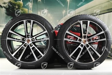 22" Winterräder Sport Design, Felgen 10J x 22 ET48 +11,5J x 22 ET52 + Continental Winterreifen 285/40 R22 + 315/35 R22, in Schwarz Hochglanz